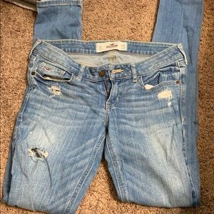 Distressed hollister skinny jeans